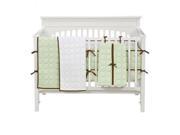 Bacati Quilted Circles Lime Chocolate 4 Piece Crib Bedding Set