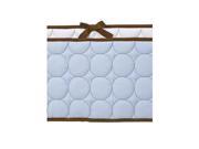 Bacati Quilted Circles Blue Chocolate Bumper Pad