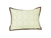Bacati Quilted Circles Lime Chocolate Boudoir Pillow