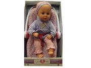 You Me 16 inch Kicking Baby Doll in Carrier Lavendar Top