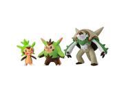 Pokemon 3 pack Figures Chespin Quillad and Chesnaught
