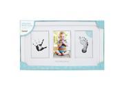 Pearhead Newborn Babyprints Handprint Footprint White Wooden Photo Frame
