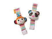 Infantino Wrist Rattles Panda and Monkey