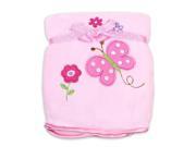 SpaSilk 2 Ply Plush Blanket 30 x40 Pink Butterfly