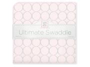 SwaddleDesigns Ultimate Swaddle Bla Sterling Mod Circles on Sunwashed Pink