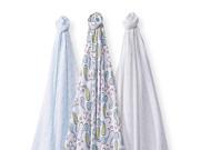 SwaddleDesigns SwaddleLite Triplets Paisley Blue