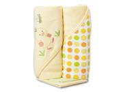 SpaSilk 2 Pack Hooded Towel Set with 2 Washcloths Yellow Duck