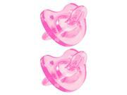Chicco Soft Silicone 12 Month Pacifier 2 Pack Pink