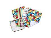 Trend Lab Dr. Seuss Alphabet Seuss Zipper Pouch And 4 Burp Cloths Gift Set
