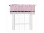 Bacati Metro Pink White Chocolate Window Valance 65 L x 18 W