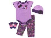 Baby Essentials 4 Piece Layette Gift Set Purple