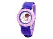 Disney Doc McStuffins Stainless Steel Time Teacher Watch with Purple Nylon