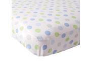 Luvable Friends Knit Fitted Crib Sheet Blue Crosshatch Dots