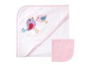 Luvable Friends Applique Hooded Towel and Washcloth Set Bird