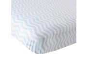 Luvable Friends Knit Fitted Crib Sheet Blue Chevron