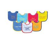 Luvable Friends 7 Pack Bold Sayings Baby Bib Blue
