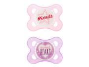 MAM BPA Free 0 6 Months 2 Pack Attitude Pacifier Sweetheart Miracle