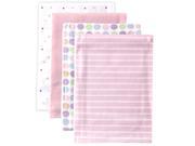 Luvable Friends Patterns Receiving Blankets Flannel 4 Pack Pink