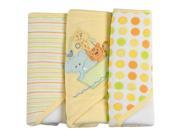 SpaSilk 3 Pack Hooded Towels with Animal Embroidery Yellow