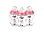 Tommee Tippee Closer to Nature 3 Pack Decorated 9 Ounce Bottle Girls