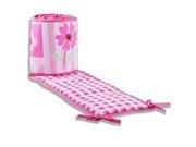 Dream On Me Pink Butterfly and Flower Portable Crib Bumper