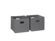 RiverRidge 2 Piece Folding Storage Bin Set Gray