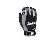 Franklin Sports MLB Adult X Vent Small Pro Batting Gloves Black Gray