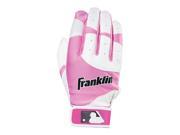 Franklin Sports MLB Youth Flex Small Batting Gloves White Pink