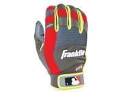 Franklin Sports MLB Adult X Vent Pro Large Batting Gloves Gray Red Yellow