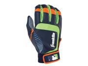 Franklin sports MLB Adult X Large Shok Sorb Batting Gloves Gray Navy Lime