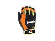 Franklin Sports MLB Adult X Vent S Pro Batting Gloves Black Orange Yellow