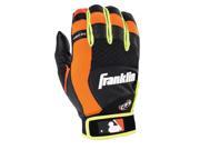 Franklin Sports MLB Youth X Vent Pro L Batting Gloves Black Orange Yellow