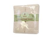 T L Care Twin Pack Natural Color Knit Fitted Crib Sheet