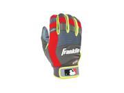 Franklin Sports MLB Adult X Vent Pro X L Batting Gloves Gray Red Yellow