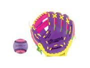 Franklin Sports Recreational 9.5 Left Handed Thrower Purple Lime Yellow