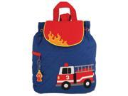 Stephen Joseph Firetruck 12 Inch Quilted Backpack Blue Red