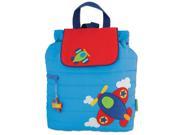 Stephen Joseph Airplane 12 Inch Quilted Backpack Blue Red