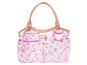 Laura Ashley 6 Piece Tote Diaper Bag Pink Floral
