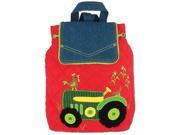 Stephen Joseph Signature Collection Tractor 13 Quilted Backpack Red Blue