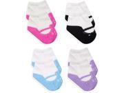 Baby Essentials Girls 4 Pack T Strap Mary Jane Socks Gift Set 0 6 Months