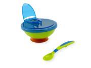 Babies R Us Divided Bowl with Spoon Blue Green