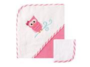 Luvable Friends Hooded Towel and Washcloth Owl
