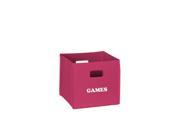 RiverRidge Kids Games Folding Storage Bin Hot Pink