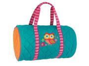 Stephen Joseph Owl Turquoise Quilted 9 inch Duffle Bag