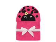 Hudson Baby Girls Animal Face Hooded Towel Ladybug