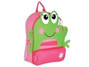 Stephen Joseph Frog Pink Green Sidekicks Backpack with Mesh Water Bottle