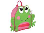 Stephen Joseph Frog Pink Green Mini Sidekick Backpack with Mesh Water Bottle