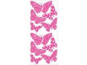 RoomMates Flocked Butterfly Giant Wall Decors Pink