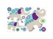 RoomMates Waverly Elephant Gnt Decal Teal Purple