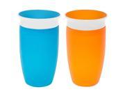 Munchkin BPA Free 2 Pack 10 Ounce Miracle 360 Degree Sippy Cup Orange Blue
